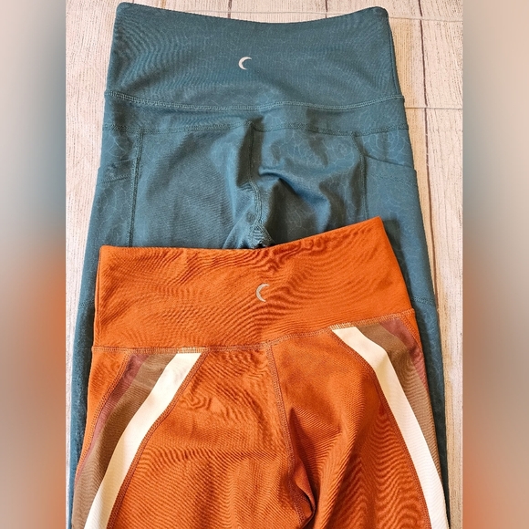 Zyia Active Women's Size 2 Lot 2 Pair Leggings Orange Teal 24 Inch 7/8 Ankle - Picture 3 of 10